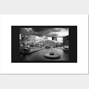 Birmingham Canal Junction Monochrome Photograph Posters and Art